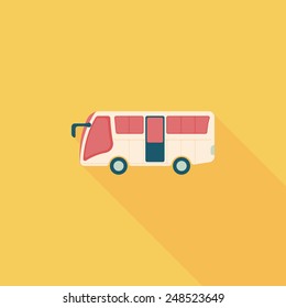 Transportation bus flat icon with long shadow,eps10