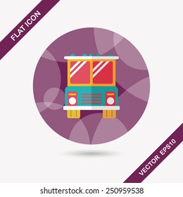 Transportation bus flat icon with long shadow,eps10