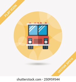 Transportation bus flat icon with long shadow,eps10