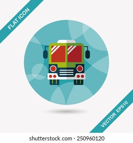 Transportation bus flat icon with long shadow,eps10