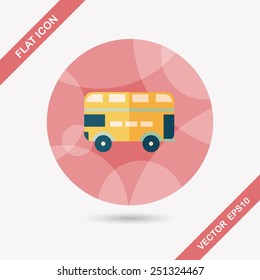 Transportation bus flat icon with long shadow,eps10