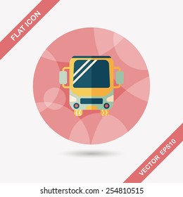 Transportation bus flat icon with long shadow,eps10