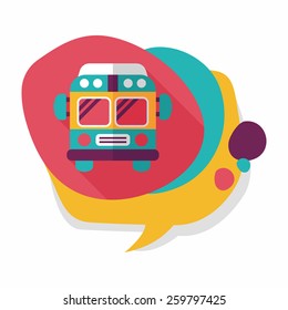 Transportation bus flat icon with long shadow,eps10