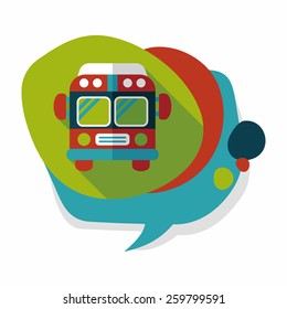 Transportation bus flat icon with long shadow,eps10