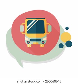 Transportation bus flat icon with long shadow,eps10