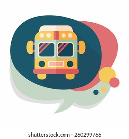 Transportation bus flat icon with long shadow,eps10