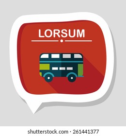 Transportation bus flat icon with long shadow,eps10