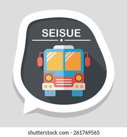 Transportation bus flat icon with long shadow,eps10