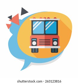 Transportation bus flat icon with long shadow,eps10
