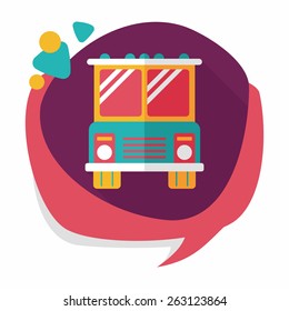 Transportation bus flat icon with long shadow,eps10