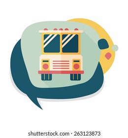 Transportation bus flat icon with long shadow,eps10