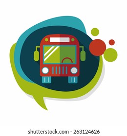 Transportation bus flat icon with long shadow,eps10