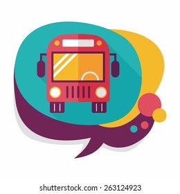 Transportation bus flat icon with long shadow,eps10