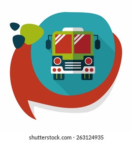 Transportation bus flat icon with long shadow,eps10