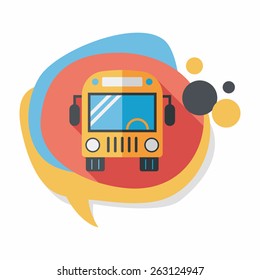 Transportation bus flat icon with long shadow,eps10