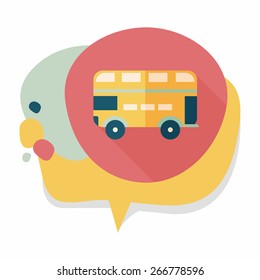 Transportation bus flat icon with long shadow,eps10