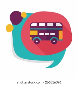 Transportation bus flat icon with long shadow,eps10