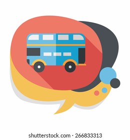 Transportation bus flat icon with long shadow,eps10