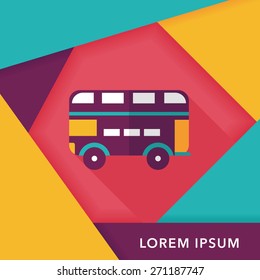 Transportation bus flat icon with long shadow,eps10