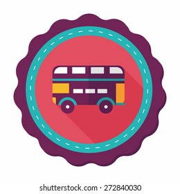 Transportation bus flat icon with long shadow,eps10