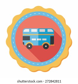 Transportation bus flat icon with long shadow,eps10