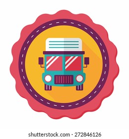 Transportation bus flat icon with long shadow,eps10