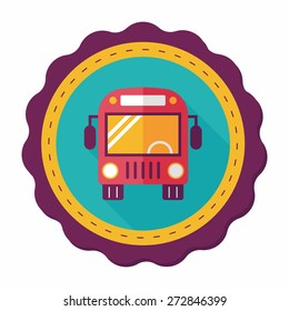 Transportation bus flat icon with long shadow,eps10