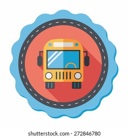 Transportation bus flat icon with long shadow,eps10