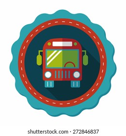 Transportation bus flat icon with long shadow,eps10