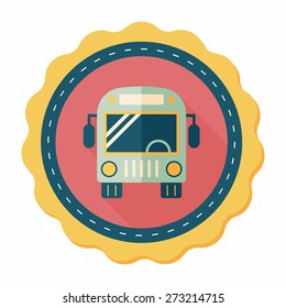 Transportation bus flat icon with long shadow,eps10