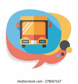 Transportation bus flat icon with long shadow