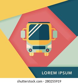 Transportation bus flat icon with long shadow,eps10