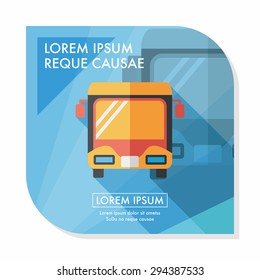 Icono plano del autobús de Transporte con la sombra larga