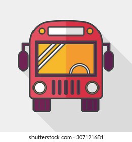 Transportation bus flat icon with long shadow,eps10