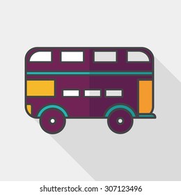 Transportation bus flat icon with long shadow,eps10