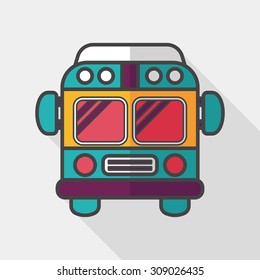 Transportation bus flat icon with long shadow,eps10