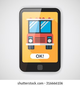 Transportation bus flat icon with long shadow,eps10