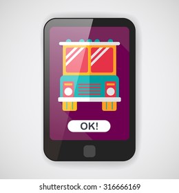 Transportation bus flat icon with long shadow,eps10