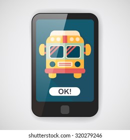 Transportation bus flat icon with long shadow,eps10