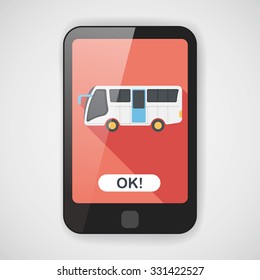 Transportation bus flat icon with long shadow,eps10
