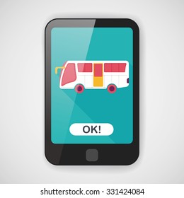 Transportation bus flat icon with long shadow,eps10