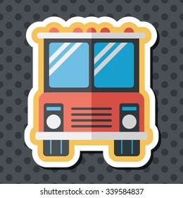 Transportation bus flat icon with long shadow,eps10