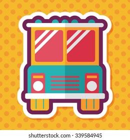 Transportation bus flat icon with long shadow,eps10