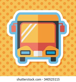 Transportation bus flat icon with long shadow
