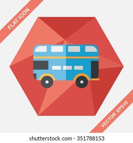 Transportation bus flat icon with long shadow,eps10