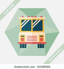 Transportation bus flat icon with long shadow,eps10