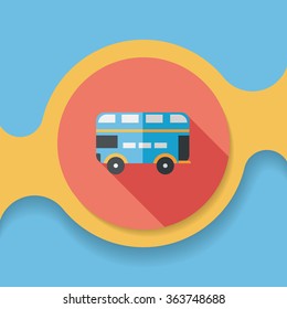 Transportation bus flat icon with long shadow,eps10