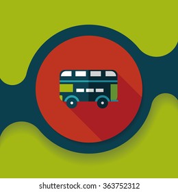 Transportation bus flat icon with long shadow,eps10