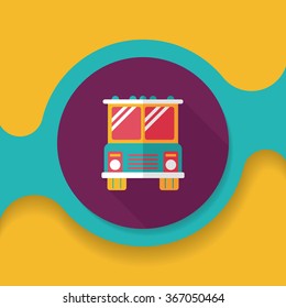 Transportation bus flat icon with long shadow,eps10