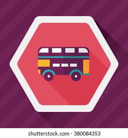 Transportation bus flat icon with long shadow,eps10
